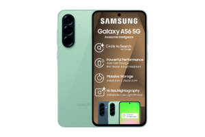 samsung galaxy a56 phone 5g (256gb, 8gb ram), 6.7 inch, esim, 50mp, 12mp, 5mp, main / 12mp selfie cam, 2.9 ghz
