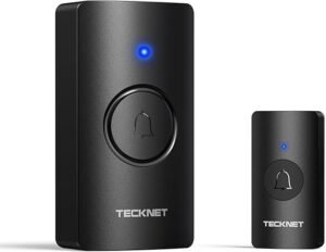 TECKNET Wireless Doorbell 1312FT, IP67 Waterproof Classroom Doorbell Battery-Powered Door Bell