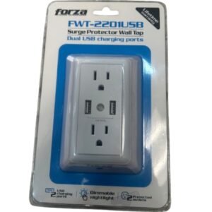 Forza 2 Wall Outlet Surge Protector (with 2 USB Connections) FWT-2201